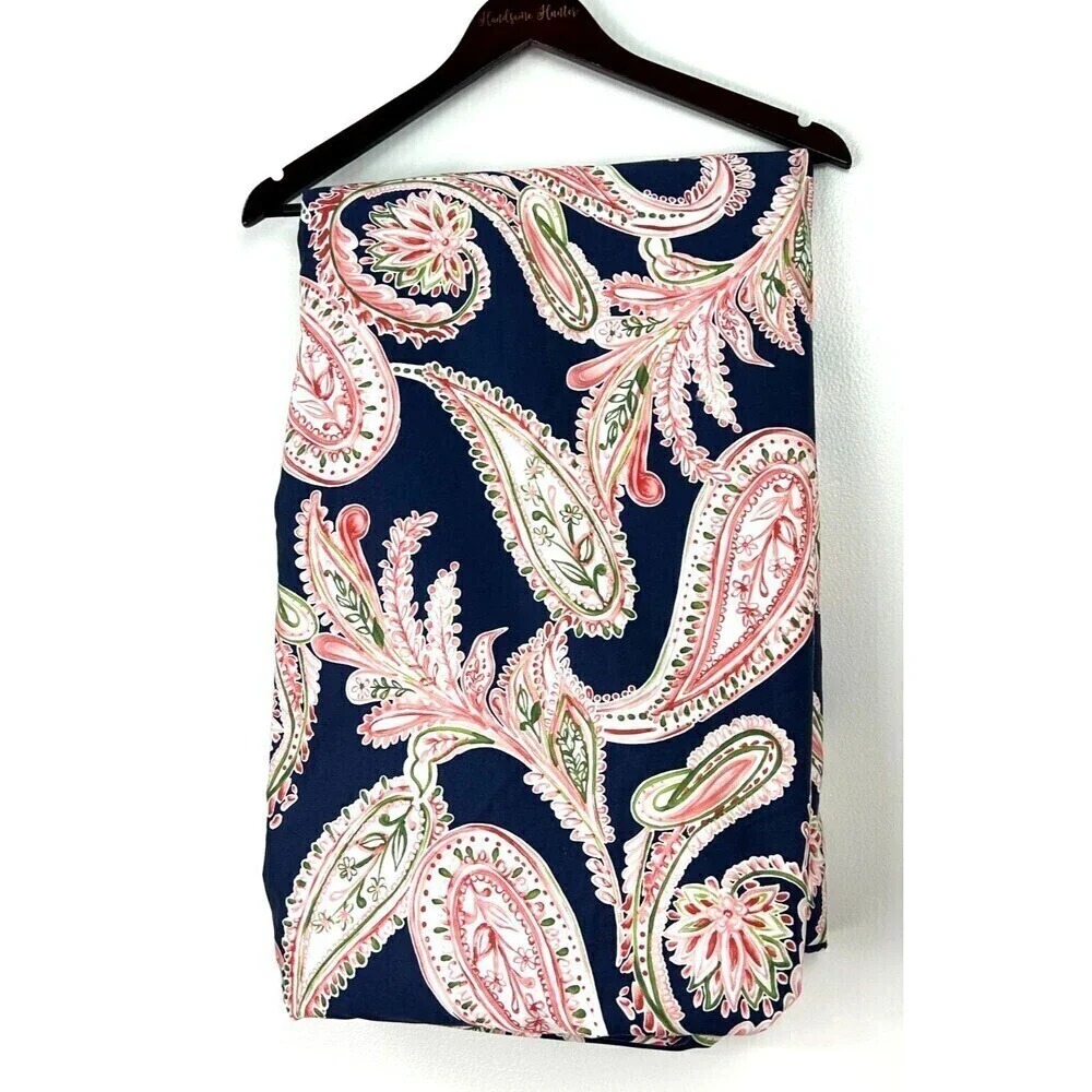 Lands‎ End Home Blue Pink Paisley 400 Ct Supima Cotton Full Queen Duvet Cover T3